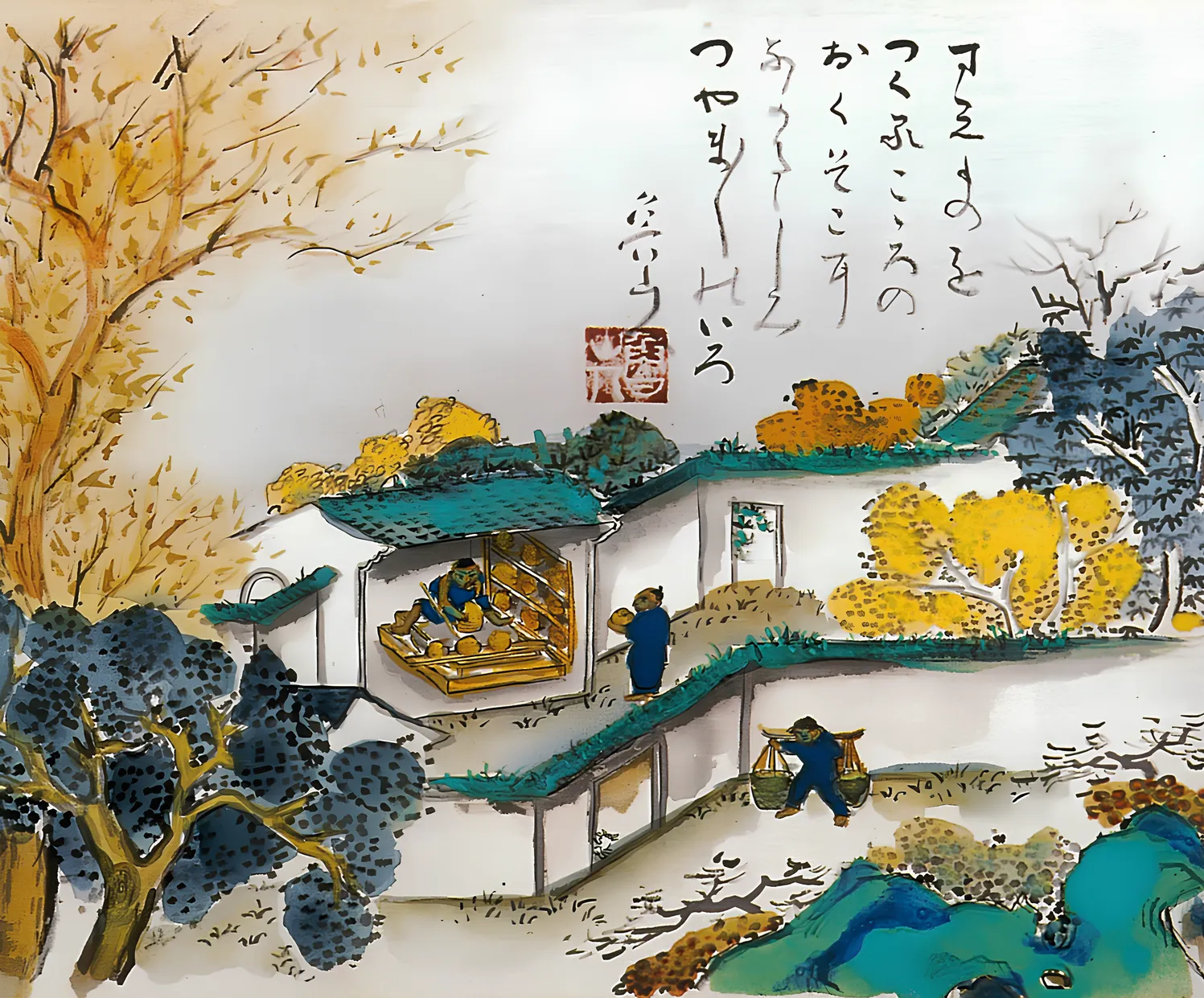 描绘景德镇瓷器工匠的传统绘画