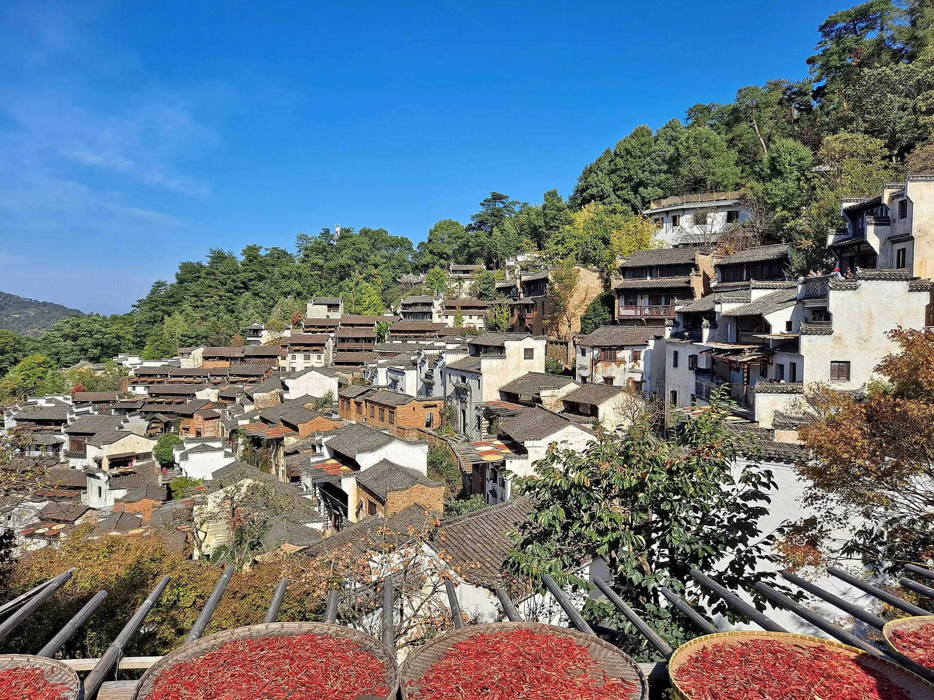 婺源篁岭山坡上的徽派村落